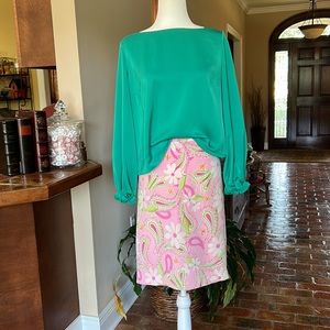 Lilly Pulitzer Silk pull on skirt sz8